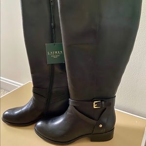 Ralph Lauren black leather boots. NWT size 6